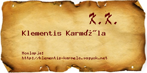 Klementis Karméla névjegykártya